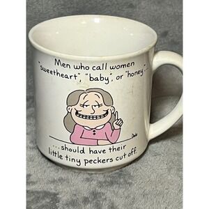 Vintage Dale Recycled Paper Products Funny Sarcastic Feminist‎ Coffee Mug Japan
